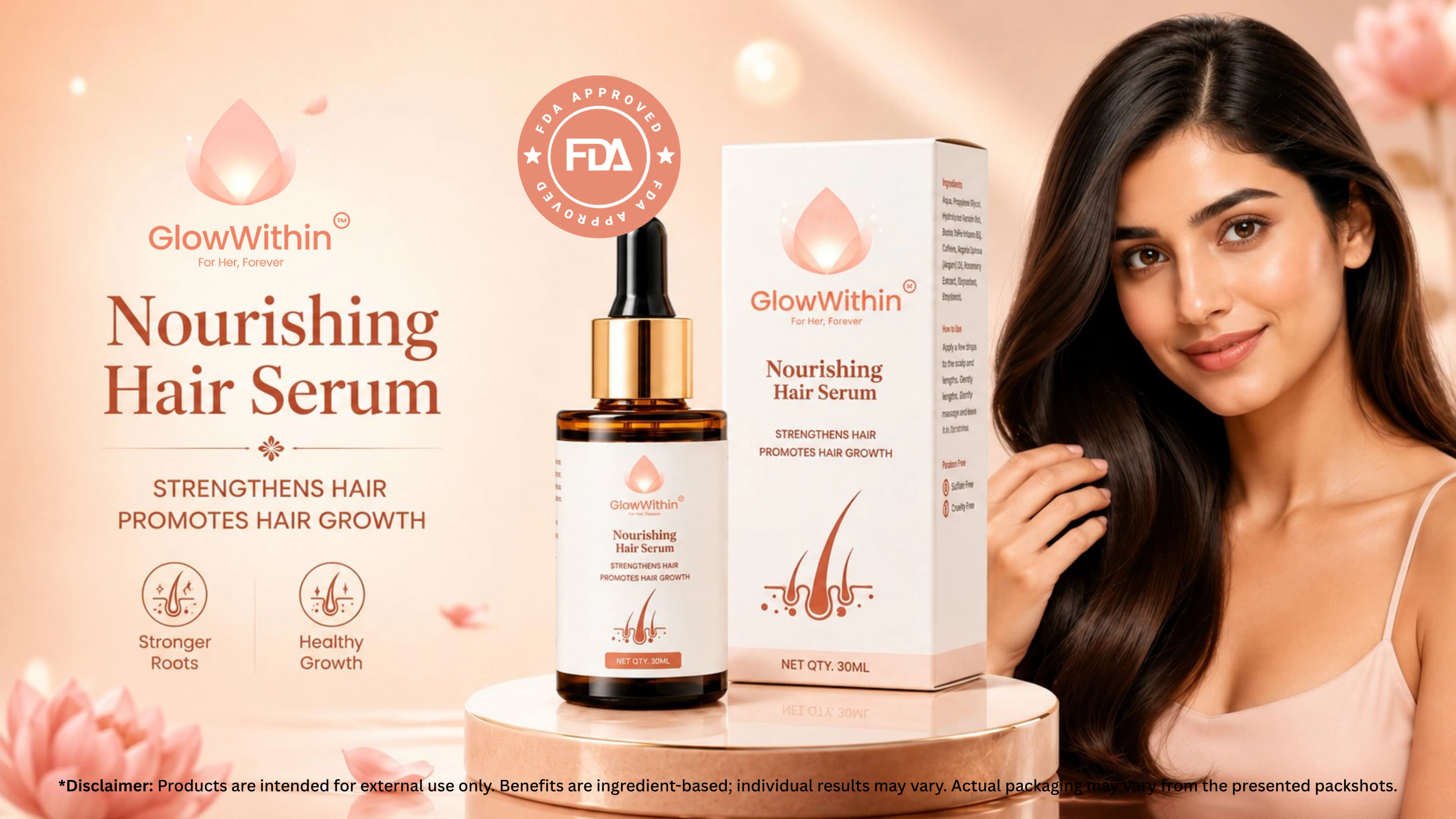 GlowWithin™ Nourishing Hair Serum — Nourish Your Glow.