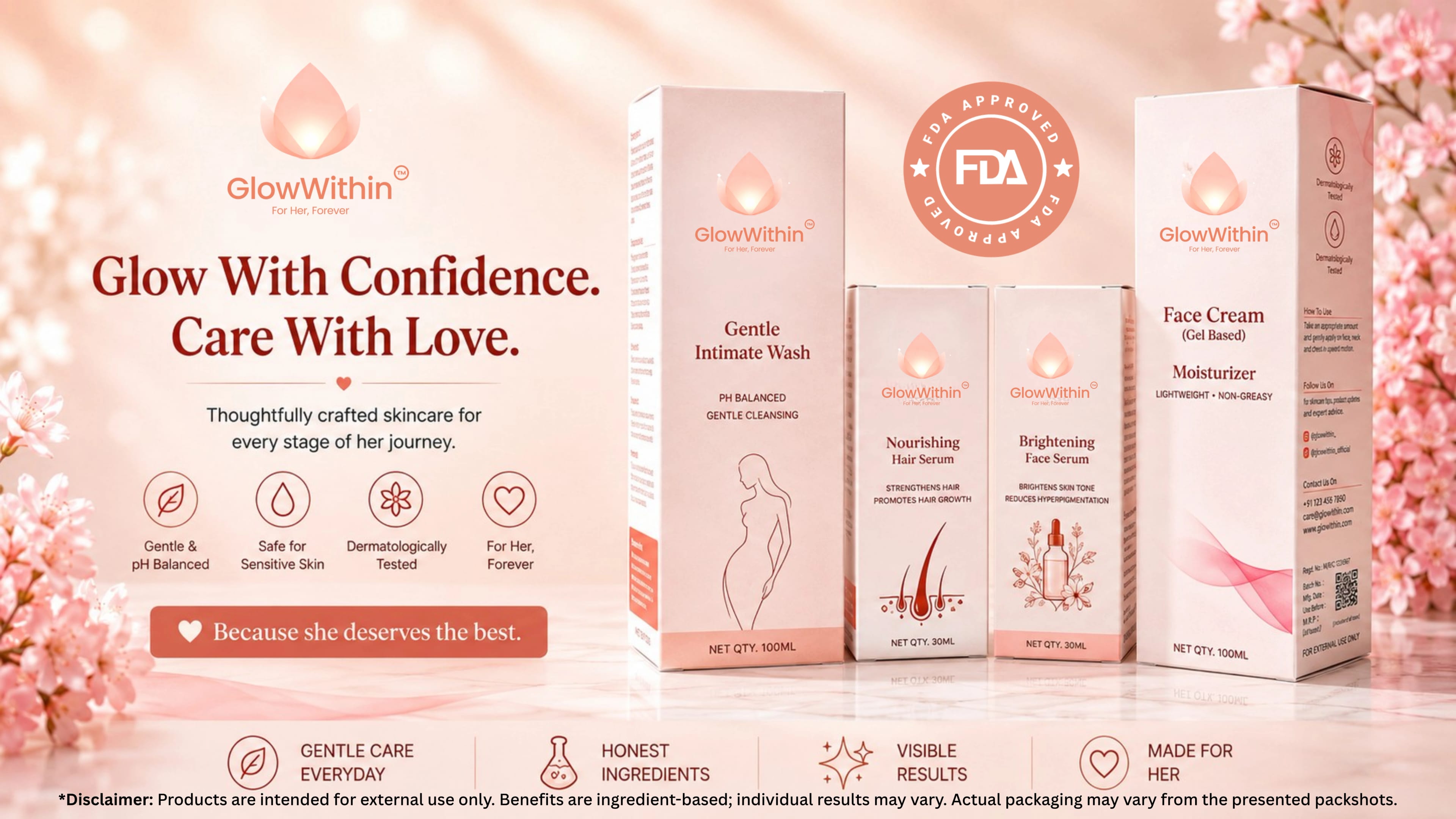 The GlowWithin™ Women Wellness Collection — Glow with confidence. Care with love.
